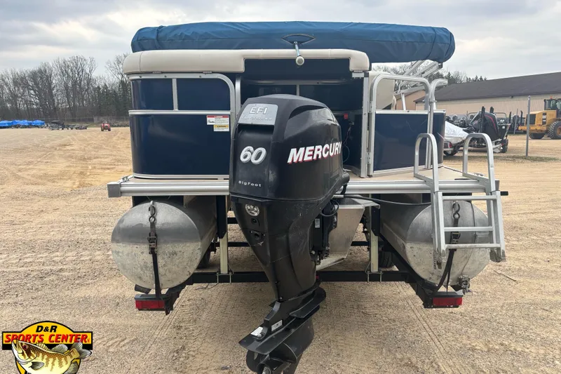 Slide: The Image of 2012 Sylvan 820 Mirage Cruise pontoon boat with Mercury 60 EFI outboard motor. - 4