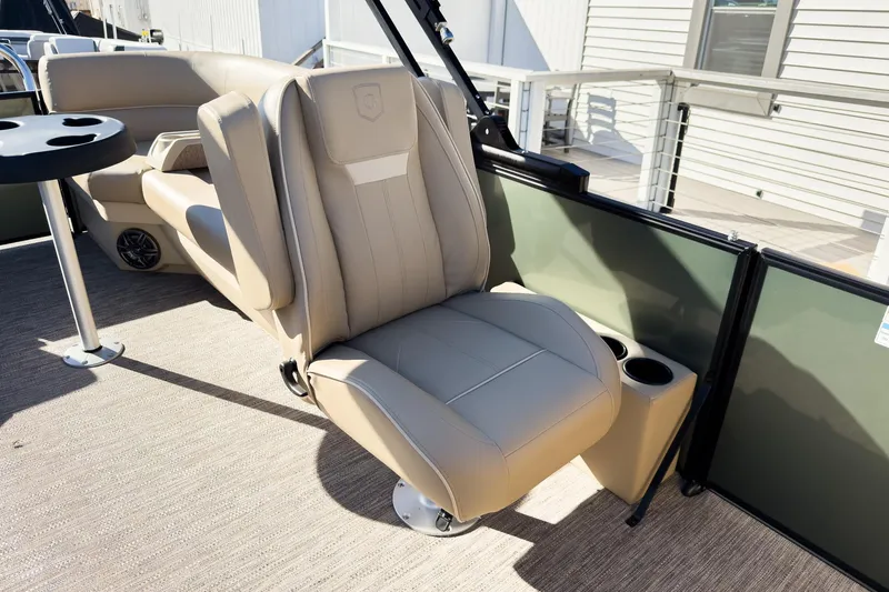 Slide: The Image of Luxurious seating on 2026 Godfrey Sweetwater Xperience 22' Split Bench Tritoon boat. - 20