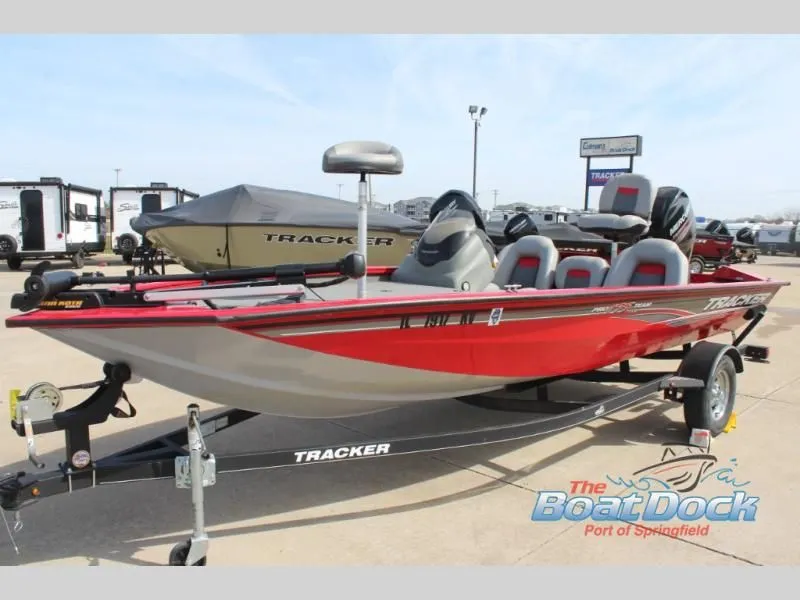 Slide: The Image of Red 2017 Pro Team 175 TXW boat on trailer. - 4