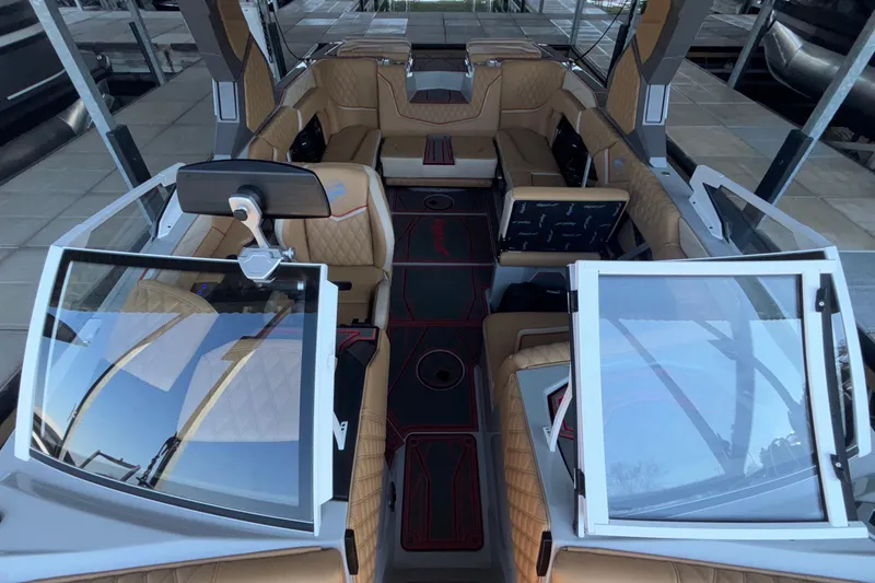 Slide: The Image of 2026 Tigé 24RZX boat interior with luxurious seating and modern design features. - 56