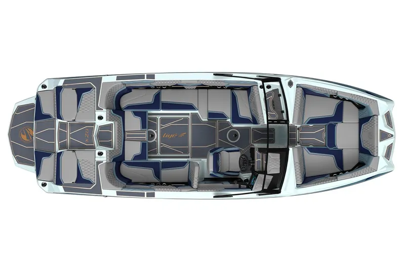 Slide: The Image of Manufacturer Provided Image: 2026 Tigé 24RZX boat interior, top view, showcasing seating and layout design. - 63