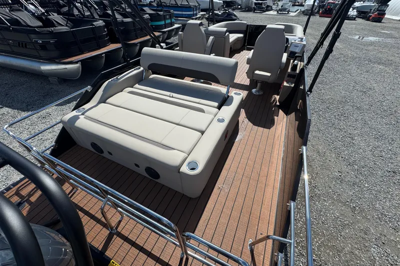 Slide: The Image of 2026 Bentley Pontoons Legacy 243 Swingback with spacious seating and sleek design. - 17