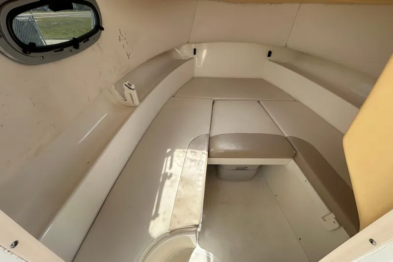 Slide: The Image of Interior of 2006 Boston Whaler 205 Conquest with seating area. - 56