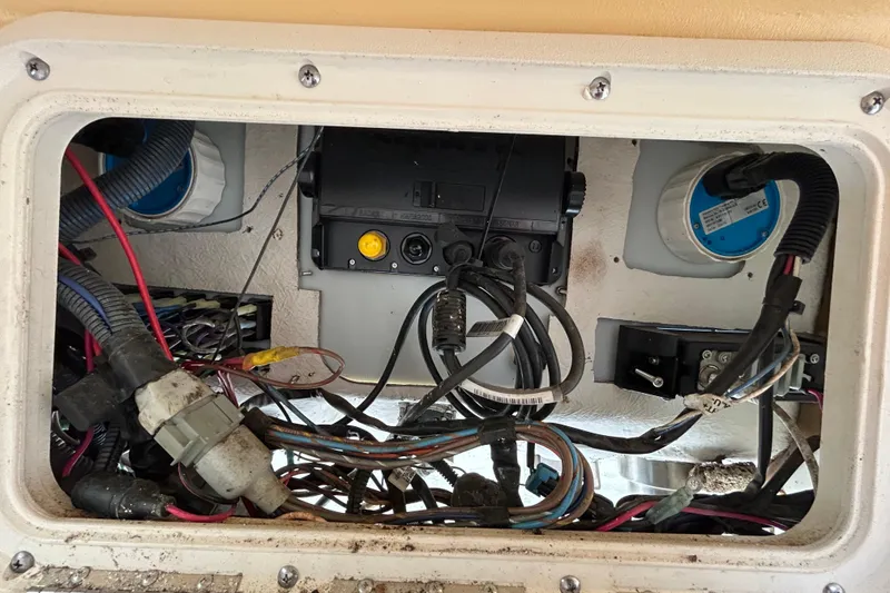 Slide: The Image of Electrical wiring inside 2006 Boston Whaler 205 Conquest. - 59
