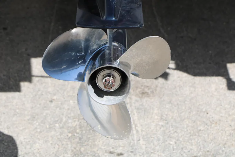 Slide: The Image of Close-up of a shiny boat propeller on a 2023 Qwest E820 XRE CR L. - 10