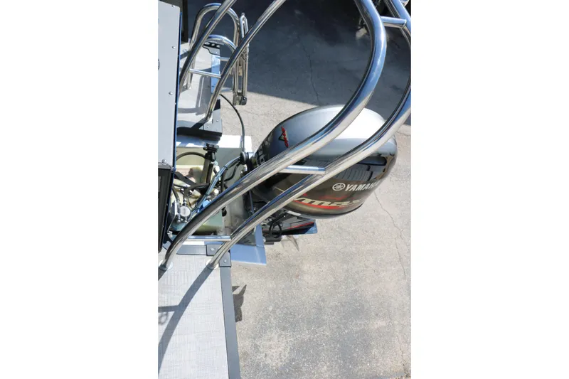 Slide: The Image of 2023 Qwest E820 XRE CR L boat with Yamaha outboard motor, viewed from above. - 36