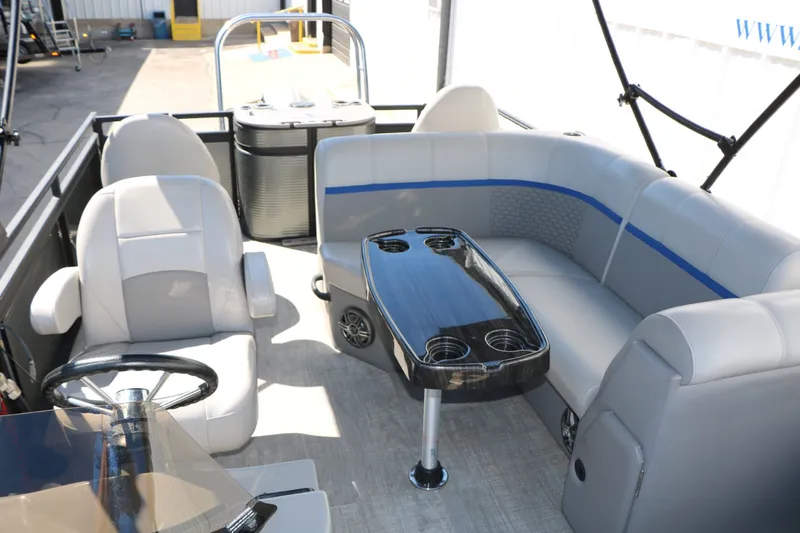 Slide: The Image of Interior of Qwest E820 XRE CR L pontoon boat, 2023 model. - 36