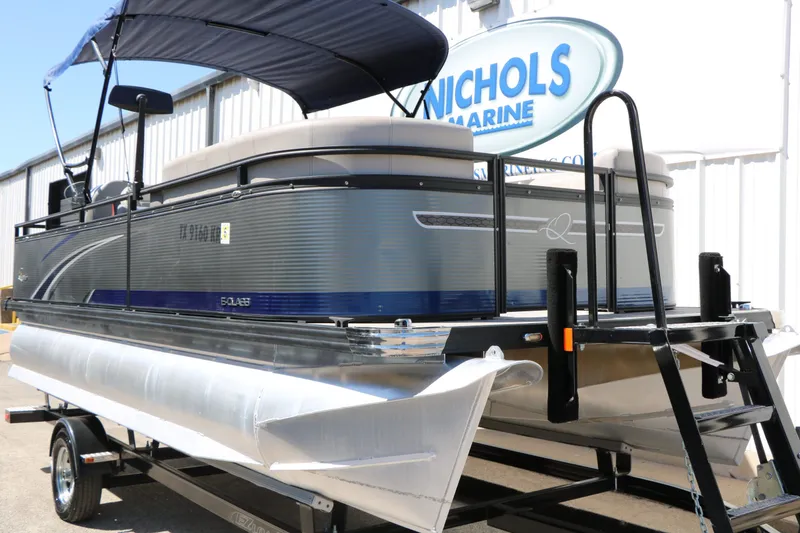 Slide: The Image of 2023 Qwest E820 XRE CR L pontoon boat on trailer. - 4