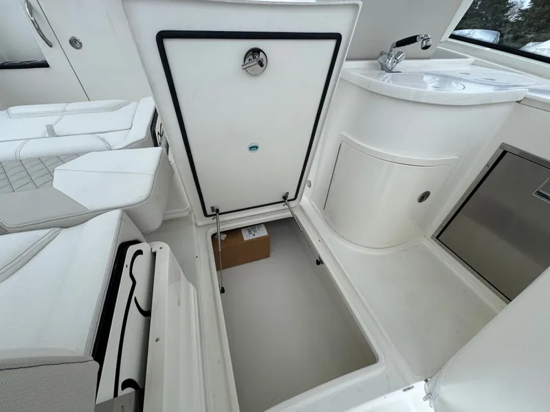 Slide: The Image of Interior of 2026 World Cat 325DC with storage and sink. - 25