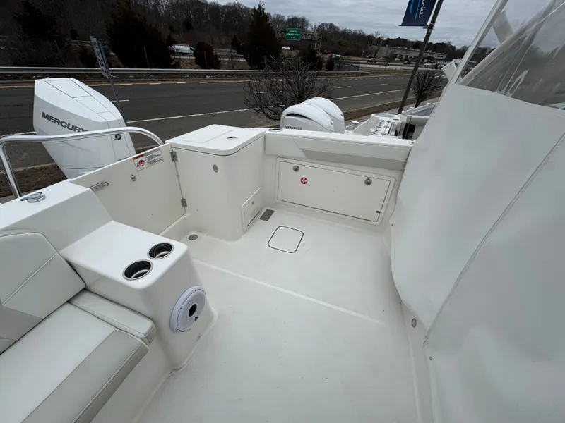 Slide: The Image of Interior of 2026 World Cat 325DC with seating and storage area. - 28