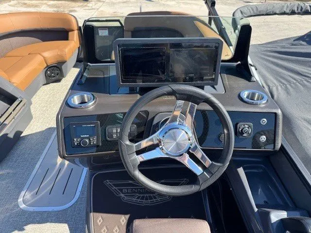 Slide: The Image of Interior view of 2026 Bennington 23MSB with modern helm. - 18