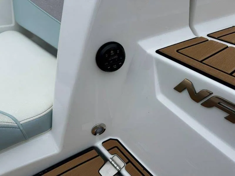 Slide: The Image of Close-up of 2022 Nautique G23 boat interior detail. - 14