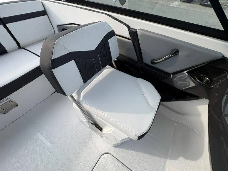 Slide: The Image of Interior of 2023 Monterey 218SS Super Sport boat, seating area. - 13