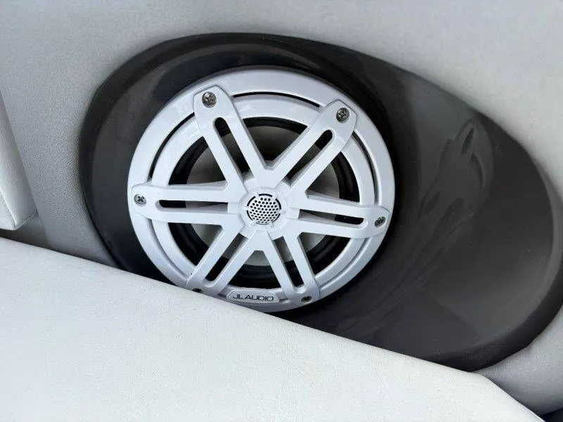 Slide: The Image of JL Audio speaker in 2023 Monterey 218SS Super Sport. - 22