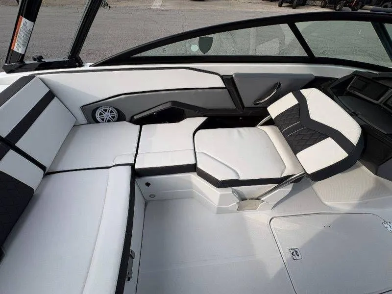 Slide: The Image of Interior of 2023 Monterey 218SS Super Sport boat, modern seating. - 28