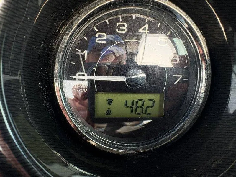 Slide: The Image of Tachometer of 2023 Monterey 218SS Super Sport showing 48.2 hours. - 48