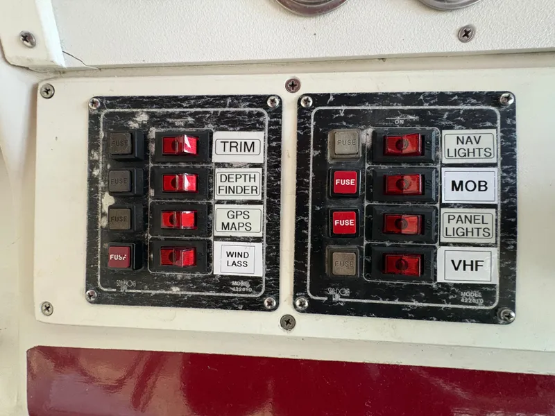Slide: The Image of Control panel of a 1983 Mainship 34 Mark III. - 17