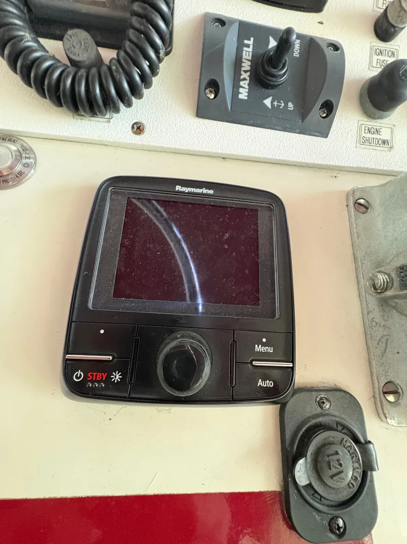 Slide: The Image of Raymarine control panel on 1983 Mainship 34 Mark III. - 19