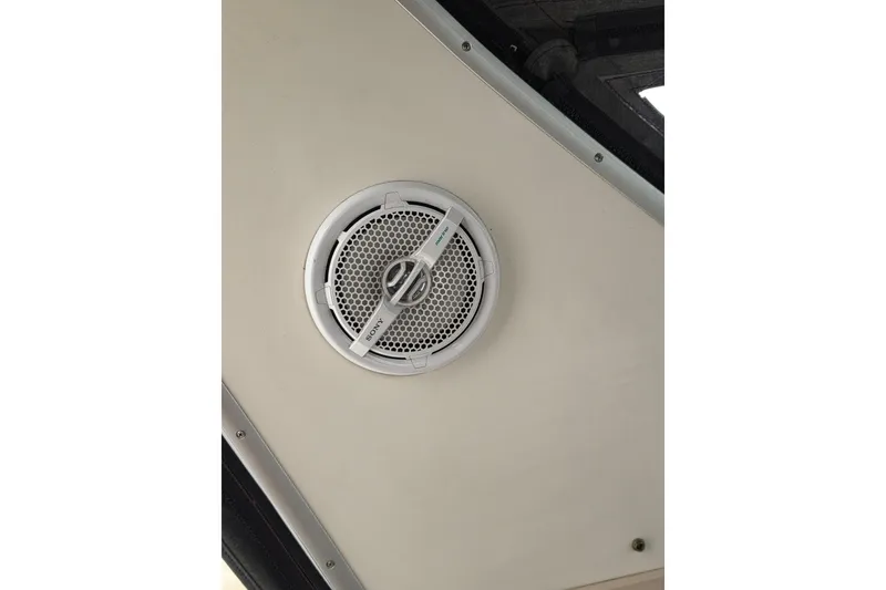Slide: The Image of Sony speaker on 1994 Sea Ray 400 Express Cruiser ceiling. - 10