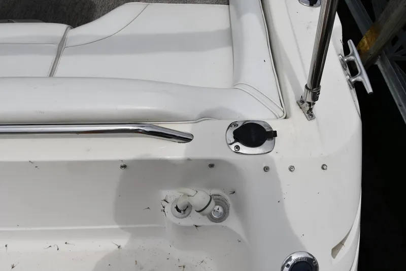 Slide: The Image of Close-up of 1994 Sea Ray 400 Express Cruiser deck details and fittings. - 22