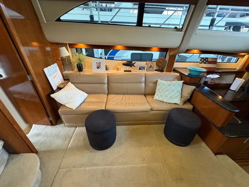 Slide: The Image of Interior of a 2007 Meridian 459 Motoryacht with leather sofa and decor. - 27