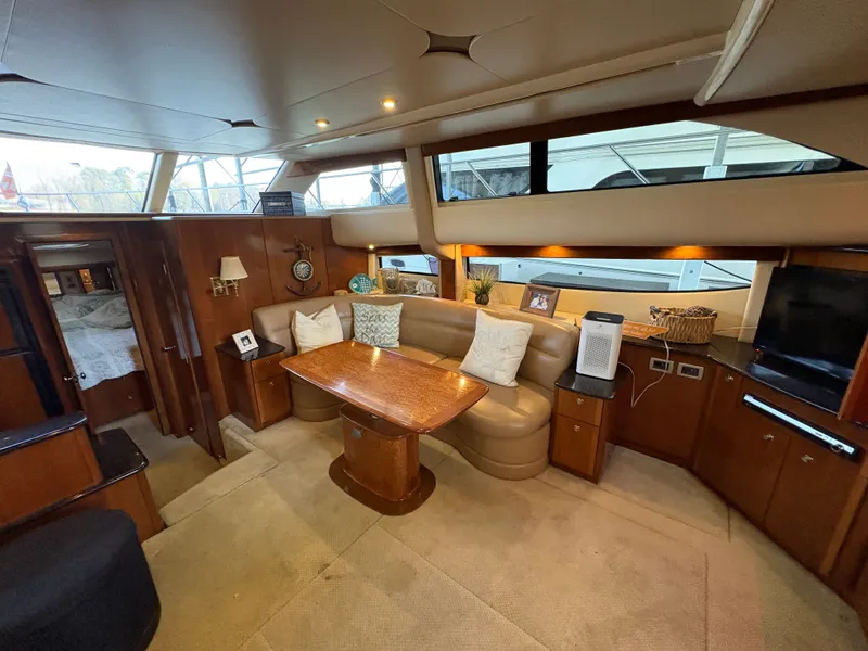 Slide: The Image of Interior of 2007 Meridian 459 Motoryacht with elegant seating area. - 29