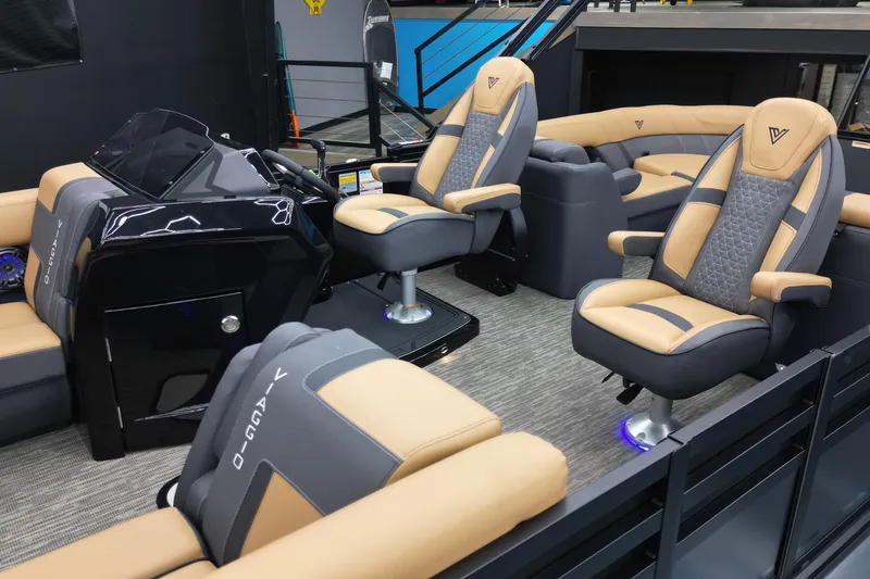 Slide: The Image of Luxurious interior of 2026 Viaggio Lago Z-U 24 boat with plush seating and modern design. - 10