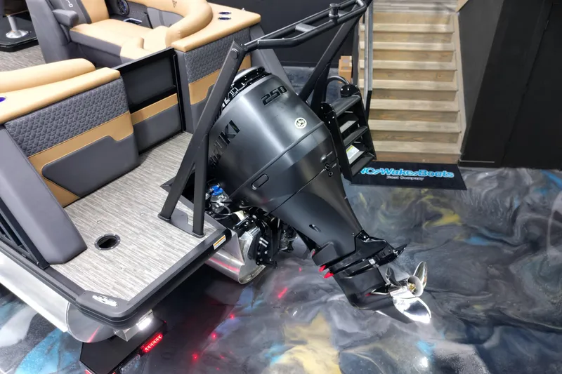 Slide: The Image of Viaggio Lago Z-U 24 boat with powerful outboard motor, 2026 model. - 12