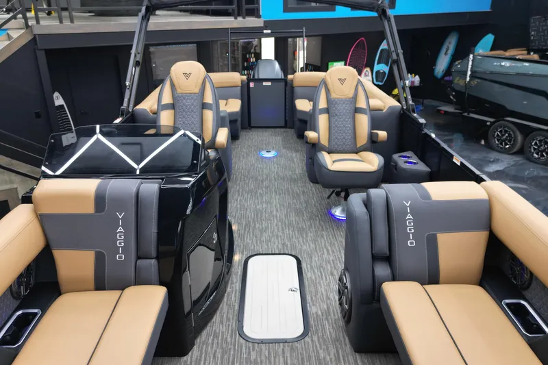 Slide: The Image of Luxurious interior of 2026 Viaggio Lago Z-U 24 boat with plush seating and modern design. - 6