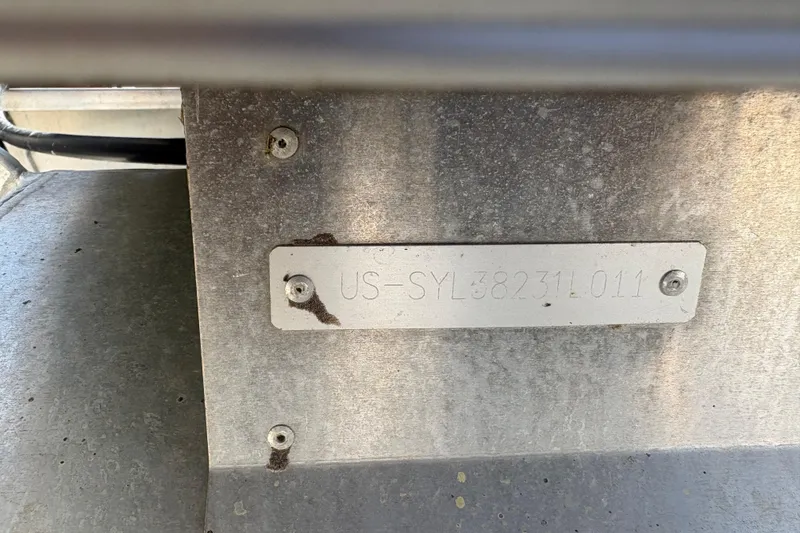 Slide: The Image of 2011 Sylvan 820 Mirage Cruise identification plate with serial number. - 14