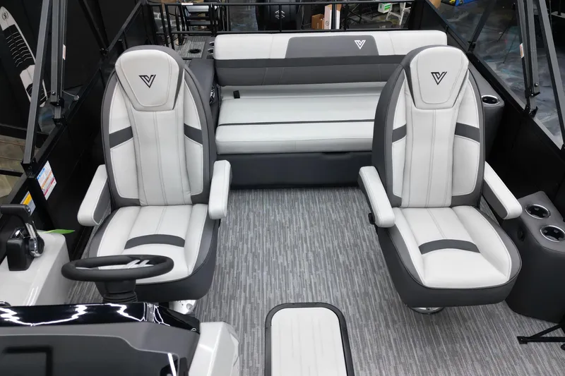 Slide: The Image of Luxurious interior of 2026 Viaggio Lago X-S 22 boat with plush seating. - 4