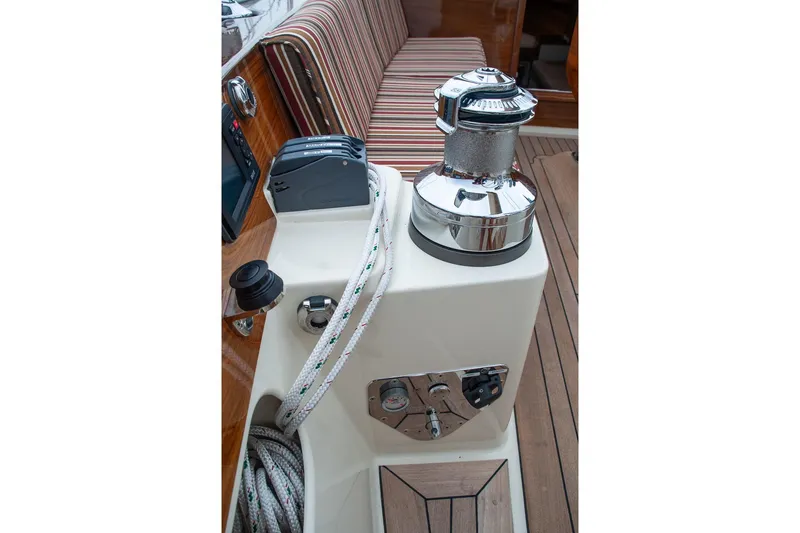 Slide: The Image of Cockpit of 2011 Morris M42 sailboat with winch and control panel. - 11