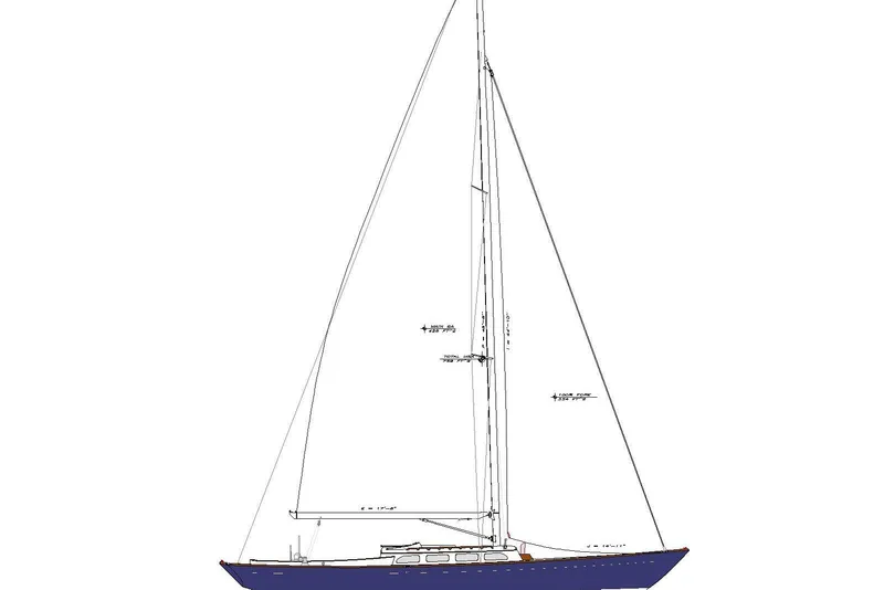 Slide: The Image of Illustration of a 2011 Morris M42 sailboat with detailed mast and hull design. - 3