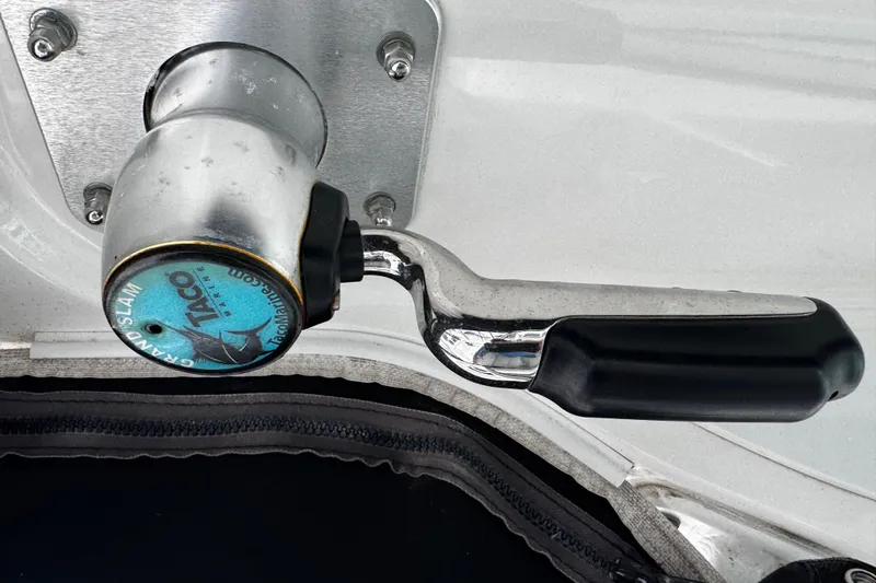 Slide: The Image of Close-up of a Taco Marine Grand Slam handle on a 2016 Boston Whaler 315 Conquest. - 32
