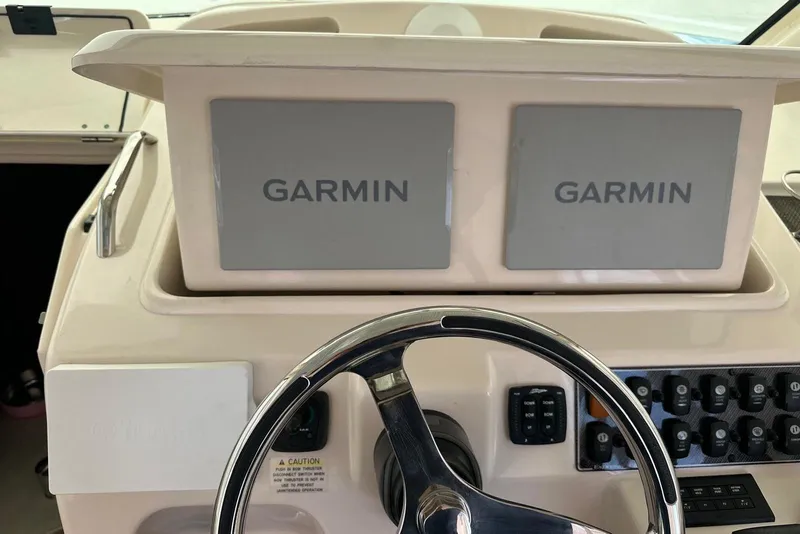 Slide: The Image of Grady-White Express 330 helm with dual Garmin displays, 2021 model. - 9