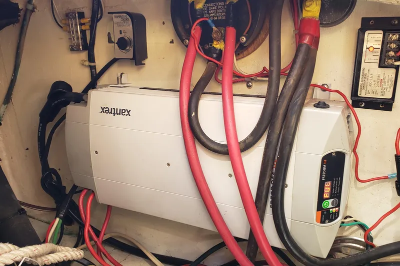 Slide: The Image of Electrical system with Xantrex Freedom HF inverter in 1987 Hans Christian 33 boat. - 58