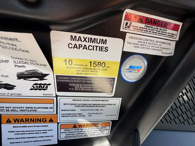 Slide: The Image of Avalon Excalibur Carbon Series Elite Windshield - 27 FT w/ Twin 400HP Mercury V10's! 2026 - 15