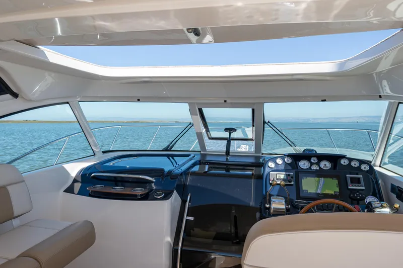 Slide: The Image of Interior view of 2012 Tiara Yachts 3100 Coronet on the water. - 12