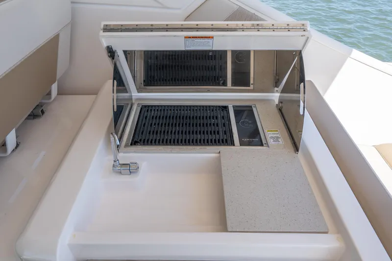 Slide: The Image of Grill on Tiara Yachts 3100 Coronet, 2012 model, on the water. - 14