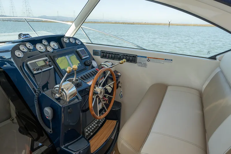 Slide: The Image of Interior view of 2012 Tiara Yachts 3100 Coronet helm console. - 18