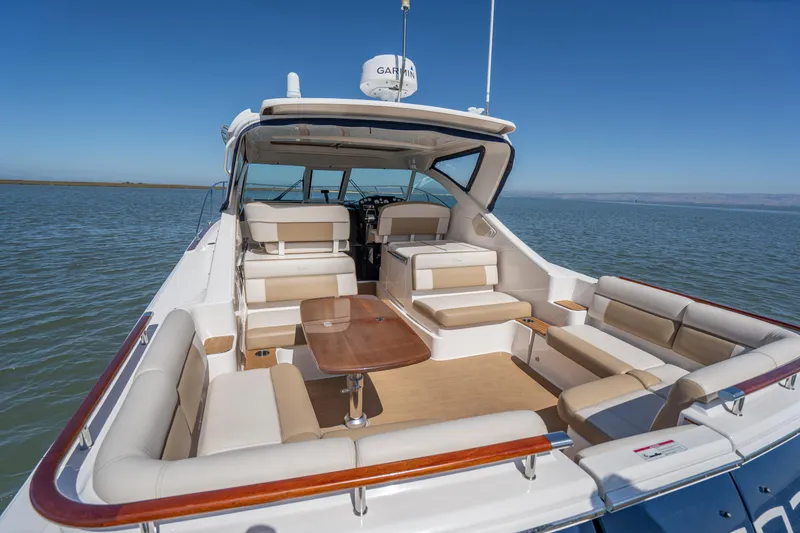 Slide: The Image of 2012 Tiara Yachts 3100 Coronet with spacious deck and seating area. - 8