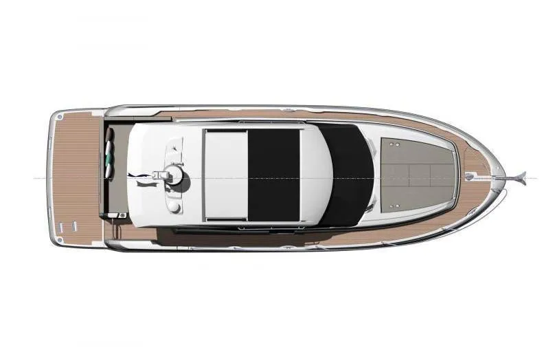 Slide: The Image of Top view of a 2020 Jeanneau NC 37 boat layout, showcasing deck design. - 32