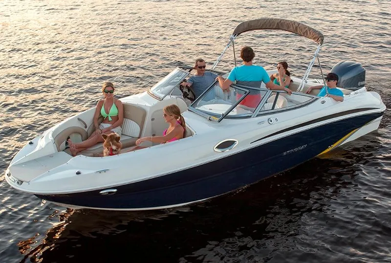 Slide: The Image of Manufacturer Provided Image: 2018 Stingray 234 LR boat with passengers enjoying a sunny day on the water. - 12