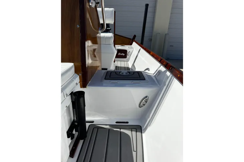 Slide: The Image of 2022 Farley Port A Skiff interior with seating and storage compartments. - 24