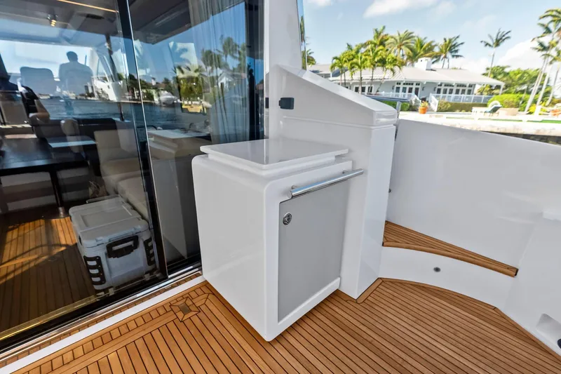 Slide: The Image of Luxurious 2020 Azimut 66 yacht deck with sleek design and modern amenities. - 6