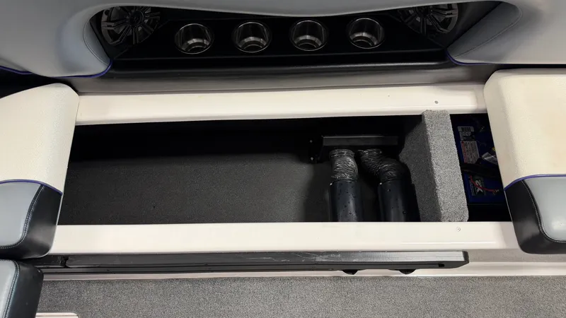 Slide: The Image of Boat storage compartment with speakers and ventilation. - 49