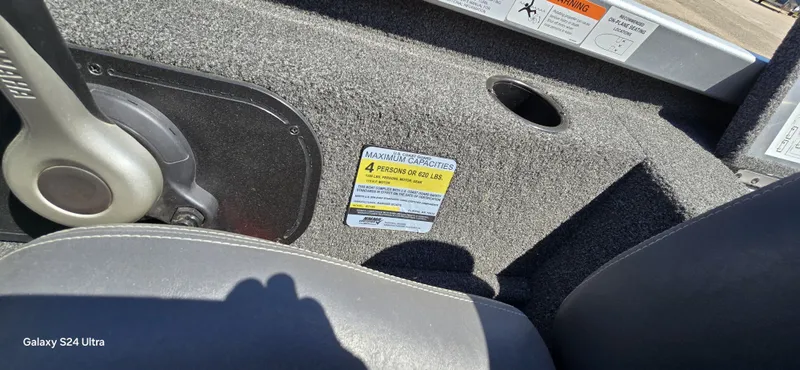 Slide: The Image of Interior of a 2014 Ranger RT188 boat with safety label. - 20