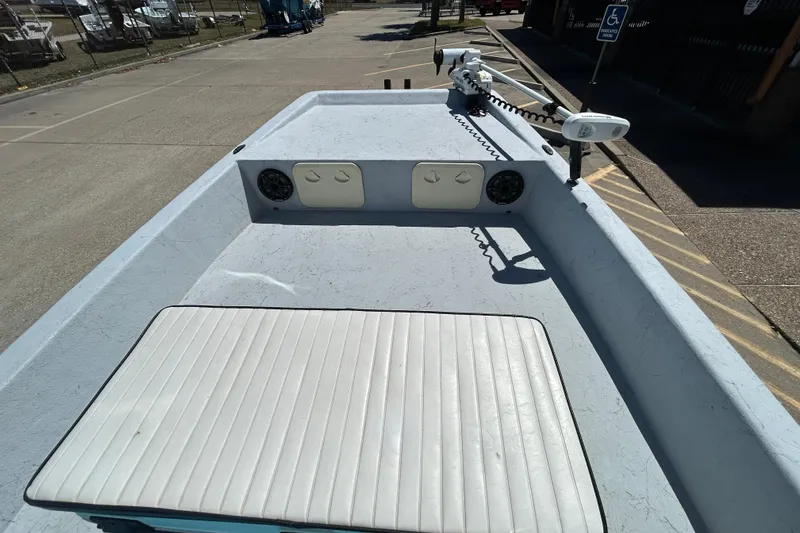 Slide: The Image of 2022 Stoner Super Cat boat deck with seating and mounted equipment. - 11