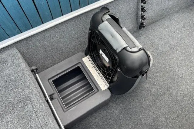 Slide: The Image of 2019 Tracker Bass Tracker Classic XL boat interior with storage compartment and seat. - 17