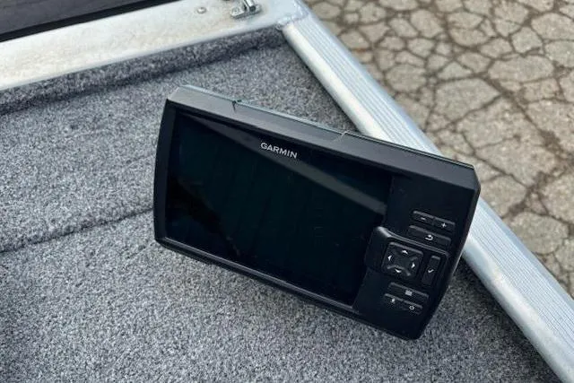 Slide: The Image of Garmin fish finder on 2019 Tracker Bass Tracker Classic XL boat deck. - 8